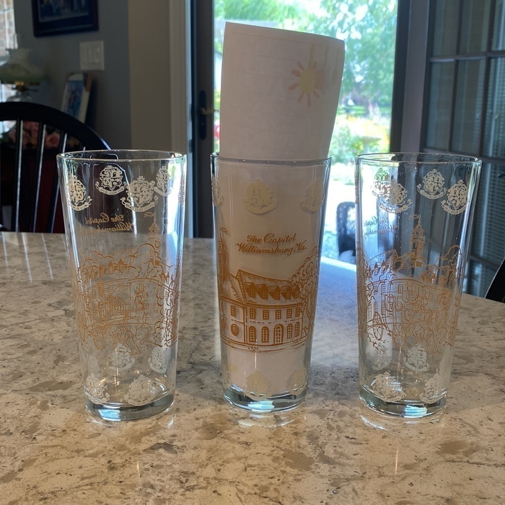 3 VINTAGE~‘THE CAPITAL’~WILLIAMSBURG, VA~REPLACEMENT GLASSES~G12